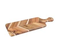 Lipper International Acacia and Rubberwood Herringbone Charcuterie Paddleboard for Hors D’oeuvres, Cheeses, Meats or Snacks, 17 3/4" x 6" x 3/4"