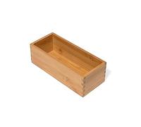 Lipper International Bamboo Utensil Holder Storage Box for Cooking Tools, Makeup, or Office Supplies, 4" x 9 1/4" x 3"
