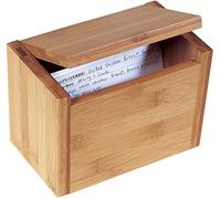 Lipper International Bamboo Wood Recipe Card Box, 7-1/2" x 4-1/2" x 5"