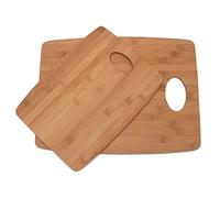 Lipper International Bamboo Wood Thin Kitchen Cutting Boards with Oval Hole in Center, Set of 2 Boards, 9" x 12" and 11-1/2" x 15"