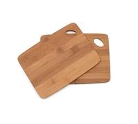 Lipper International Bamboo Wood Thin Kitchen Cutting Boards with Oval Hole in Corner, Set of 2 Boards, 6" x 8"