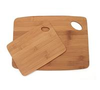 Lipper International Bamboo Wood Thin Kitchen Cutting Boards with Oval Hole in Corner, Set of 2 Boards, 6" x 8" and 9" x 12"