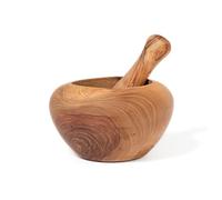 Lipper International Olive Wood Mortar and Pestle Set for Grinding Herbs and Spices, 4.5" x 4.5" x 3"