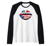 Lips Half Dominican Puerto Rican Roots Dominican Republic Raglan Baseball Tee