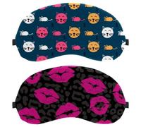 Lips Kiss 2-Pack Light-Blocking Soft Breathable Sleep Mask Eye Patch Eye Cover