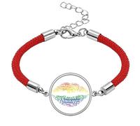 Lips Kiss LGBT Rainbow Wordcloud Lucky Red String Bracelet Rope Bracelet Handmade