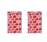Lips Kitchen Towels Set of 2, Romantic Playful Raspberry Kiss Marks Valentine Red Drying Reusable Dish Towels for Kitchen New Home Essentials 16x24 Inch