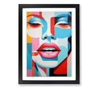 Lips Mouth Constructivism Framed Print | A2 Black Framed Wall Art | Ready to Hang | Modern Historical Picture | Living Room Bedroom Lounge Office