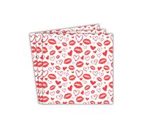 Lips Party Paper Napkins (20pk) - Red Hearts