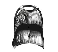 Lips Printed in Black and White Stripes Baby Car Seat Canopy Cover, Multi Use Breathable Nursing Breastfeeding Covers for Mom Soft Stroller Sun Shade Newborn Shower Gift