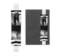 Lips Printed In Black And White Stripes Elastic Band Pen Holder Detachable Pu Leather Pen Sleeve Pouch Journal Pencil Holder Pencil Case Office Supplies Gift For Hardcover Journals Notebooks Planners