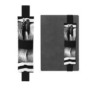 Lips Printed In Black And White Stripes Elastic Band Pen Holder Detachable Pu Leather Pen Sleeve Pouch Journal Pencil Holder Pencil Case Office Supplies Gift For Hardcover Journals Notebooks Planners