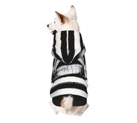 Lips Printed In Black And White Stripes Printed Dog Hoodie Soft Dog Sweatshirt Cute Cat Dog Clothes for Small Dogs Kitten Puppy, S