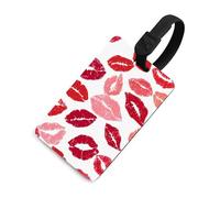 Lips Prints Luggage Tags for Suitcases TPU Baggage Tag Cute Travel Bag Label Tags Black-Style