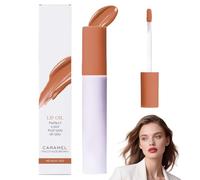 Lips Staining Lip Oil,Matte Liquid Lip Gloss for Women Non-stick to Cup Non-fading,Dynamic Finish that Goes on Glossy and Leaves a Stain (Caramel)