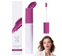 Lips Staining Lip Oil,Matte Liquid Lip Gloss for Women Non-stick to Cup Non-fading,Dynamic Finish that Goes on Glossy and Leaves a Stain (Lucky Lotus)