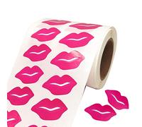 Lips Stickers Removable Labels Perforated Self Adhesive Kisses Labels for DIY Decorating Crafting, Total 1000 Pieces Per Roll Rose Red
