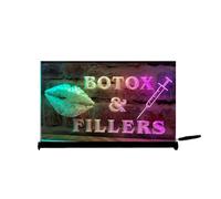 Lips Syringe Botox Fillers-LED Neon Sign Featuring Colorful Flowing Effect,Perfect for Home Decoration and Creating Party Mood (Multicolor-Desktop style,30x20cm)