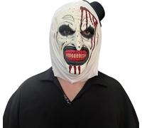 LipSki Adult Terrifier Mask Art the Clown Cosplay Costume Halloween Mask Scary Killer Clown Mask Creepy Mask for Men Women (bloody)