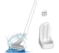 LipSki Golf Toilet Brush with Handle - Swing into Deep Cleaning - Non-Slip Long Handle - Quick-Drying - Flexible Brush Head - Effortless Bathroom Cleaning Tool (Grey), Gray, CD023
