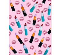 Lipstick And Kisses, 150 Lined Page, 8x11, Notebook Perfect For School, Learning And Note-Taking: Created With Hand-Drawn Art By: Artist Mary Elisabeth Linder @ MaryEMade