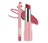 Lipstick And Lip Liner Set, Long Lasting Lipstick Matte For Women, Non-Sticky Matching Lip Pencil