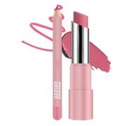Lipstick And Lip Liner Set, Long Lasting Lipstick Matte For Women, Non-Sticky Matching Lip Pencil