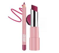 Lipstick And Lip Liner Set, Long Lasting Lipstick Matte For Women, Non-Sticky Matching Lip Pencil