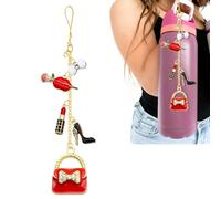 Lipstick Bag Charm Compatible with Owala Water Bottle 24 oz,32 oz,40 oz,Coffee Tumbler,FreeSip,Lipstick High Heels Owala Accessories & Stanley Cup Accessories,Fashion Gifts for Women,Keychain Charm