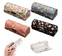 Lipstick Case 4Pcs Different Color Floral Lipstick Holder with Mirror Elegant Small Organizer Protable Travel Makeup Bag Fashionable Cosmetic Bag for Women & GirlCase