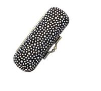 Lipstick Case Antique Brass and Diamond Crystal Lipstick Case Put Protective with Mirror for Women Makeup Storage(Black)