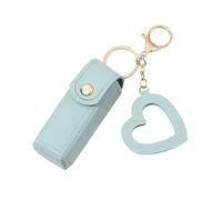 Lipstick Case - Leather Lipstick Case, Small Cosmetic Bag | Elegant Portable PU Leather Lipstick Case with Heart Pendant for New Year, A, Light Blue 2, Consulte la descripción, See description