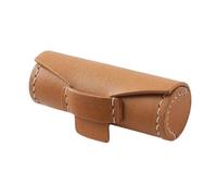 Lipstick Case: Portable Lipstick Holder, Leather Stamp Storage Case, Cylindrical Three-Dimensional Gift Storage Bag | Cylinder Organizer Bag, Light Brown, Consulte la descripción, See description