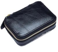 Lipstick Case with Mirror for Purse Genuine Leather Mini Cosmetic Bag Cute Holder Cosmetic Storage Bag for Women Black One Size(Black)