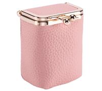Lipstick Case with Mirror, Retro Kiss Lock Bag, Premium Top Layer Cowhide Makeup Organizer for On-the-Go, Rose Kiss Lock Bag