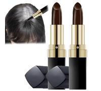 Lipstick Design Temporary Hair Coloring Stick,3 In 1 Plant Hair Dye Stick,Natural Hairline Shadow Stick,Instant Hair Dyeing Quickly Cover Up Grey Hair. (Brown-2pcs, 10cm)
