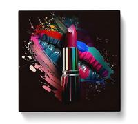 Lipstick Digital Art Canvas Print | Gallery Wrapped 30mm Frame Wall Art | 20x20 inches | Ready to Hang | Modern Picture | Living Room Bedroom Lounge Office