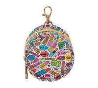 Lipstick Doodle Baby Pacifier Holder Case Portable Key Chain Wallet, Neutral Baby Items