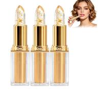 Lipstick for Older Women, Signature Lipstick, PH Adjusting Lipsticks Mature Women, Colour Changing Lipsticks,Clear to Pink with Gold Foil Long Lasting Moisturizing for Mature Women (3PC)