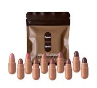 Lipstick for Women - 10 Colors Pill Shape Long Lasting Gloss | Lipstick Kit - for Travel Party Wedding Date Holiday Birthday Prom School College
