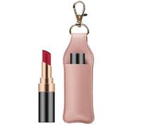 Lipstick Holder Keychain, Leather Lip Balm Pouch Keyring, 4.92x1.77 Inch Compact Chap Sticks Case with Secure Design, Portable Cosmetic Accessory, Stylish Storage Holder, Daily Use for Travel
