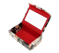 Lipstick Holder PU Leather Lipstick Case Holder Box Carry Bag with Mirror & Snap-On Closure(Black)