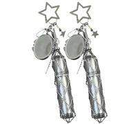 Lipstick Holder Stainless, Chic Lip Gloss Holder with Mirror 2-in-1 Lipstick Holders for Purse Small Bling Crystal Lipsticks Storage Bag Key Chain(Starts*2)