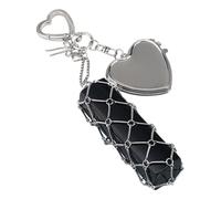 Lipstick Key Holder, Metal Cosmetic Storage, Chap Stick Carrying Case with Compact Mirror, Travel Makeup Accessory with Versatile Use, Lip Gloss Holder with Stylish Design, Keychain for Purse Handbag