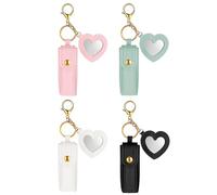 Lipstick Keychain Holder - 4 Piece Lip Stain Case, Portable Bag Accessory, Lightweight Ideal Women | Long Lasting for Girls, Wives, Makeup Lovers Travel, Vacation, Parties, Weddings, Gym and Shopping