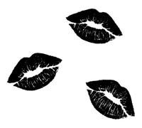 'Lipstick Kisses' Rubber Stamp - Unmounted Design for Crafting & Scrapbooking, A8 (RS00047516)