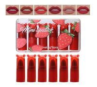 Lipstick Kit - Portable Gloss Balm 6 Pieces | Mini Makeup Lipstick - For Women Beginners Loving Beauty Daily Office Evening