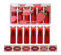 Lipstick Kit - Portable Gloss Balm Set 6 Pieces Mini Lipstick Collection | For Beginners Family Enthusiast Friends Women Beauty Daily Offices Evening Makeup Travel Cosmetic Fun