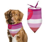 Lipstick Lesbian Proud Flag Dog Bandana Puppy Cat Scarfs Bibs Washable Triangle Kerchief Pet Gifts
