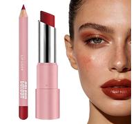 Lipstick & Lip Liner Set - Vintage RED - 2-in-1 Matte Lip Stick Kit, Full-Coverage Highly Pigmented Long Lasting Waterproof Lip Line Pencil Set